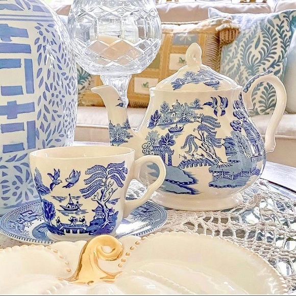 Vintage Mid Century 1950's Sadler England Blue Willow Teapot - Picture 6 of 6